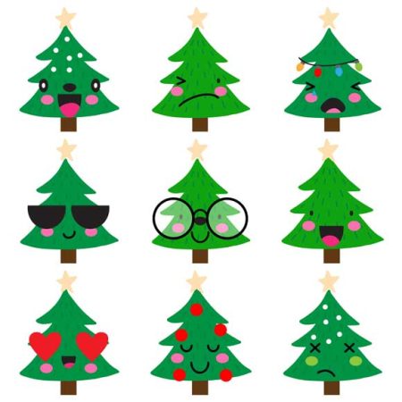 Holiday Emojis Trees