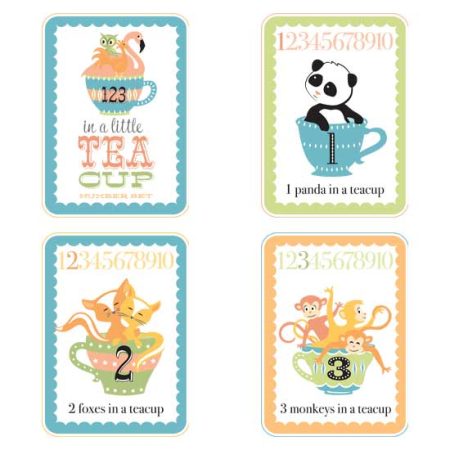 Little Teacups Number Cards Boy
